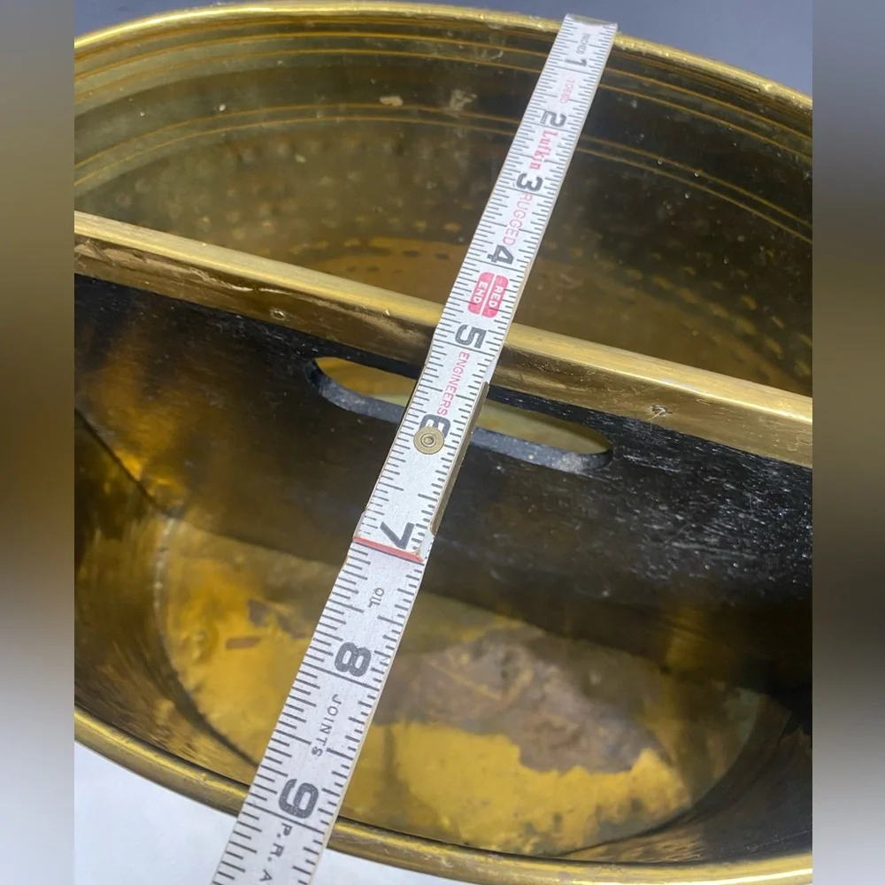 Lacquered Brass Decorative Divided Container